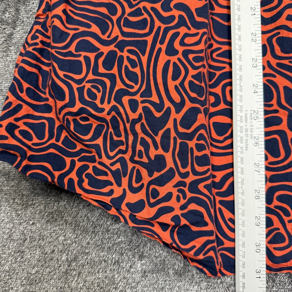 Wildfang Shirt 3X Essential SS Button Up Orange Navy Abstract Swirl Cotton - Picture 5 of 6